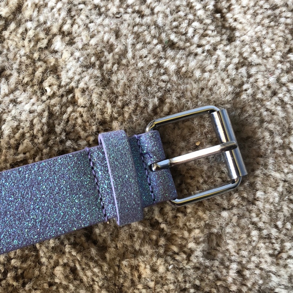 Lavender and blue/green glittery justice belt